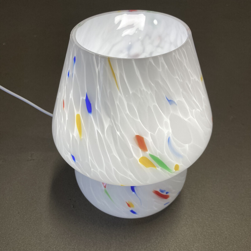 Coppia di lampade vintage in vetro colorato