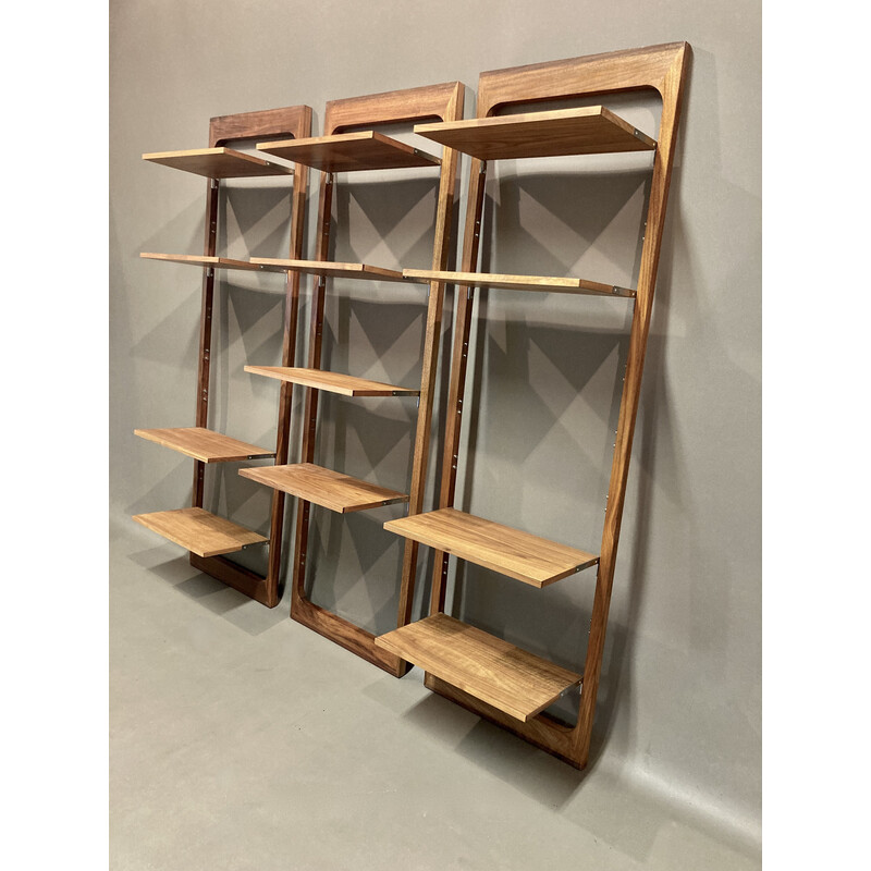 Set of 3 vintage modular teak shelves, 1960