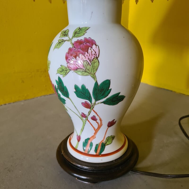 Vintage porcelain table lamp for Art de Rodez, France 1980