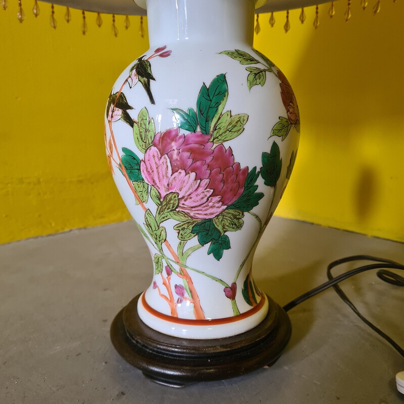 Vintage porcelain table lamp for Art de Rodez, France 1980