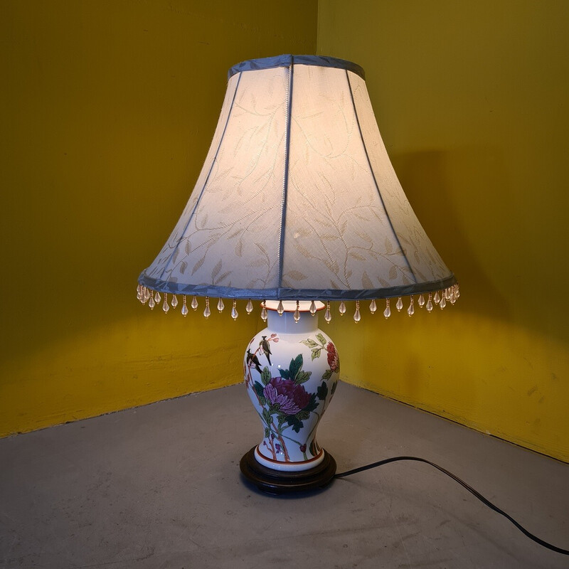 Lampada da tavolo vintage in porcellana per Art de Rodez, Francia 1980