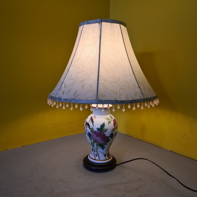 Vintage porcelain table lamp for Art de Rodez, France 1980