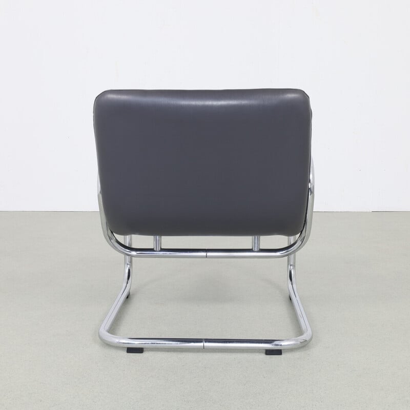 Vintage chromen buisframe fauteuil, 1970