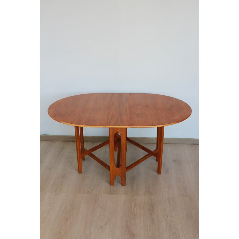 Vintage teak and oak drop leaf table by Bendt Winge for Kleppes Mobelfabrikk, Norway 1960