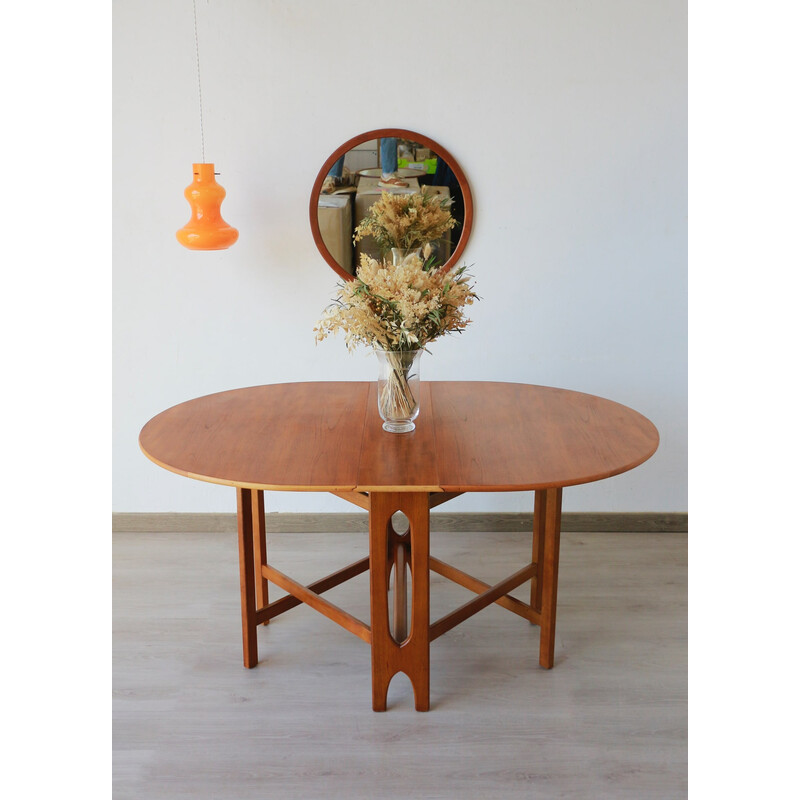 Vintage teak and oak drop leaf table by Bendt Winge for Kleppes Mobelfabrikk, Norway 1960