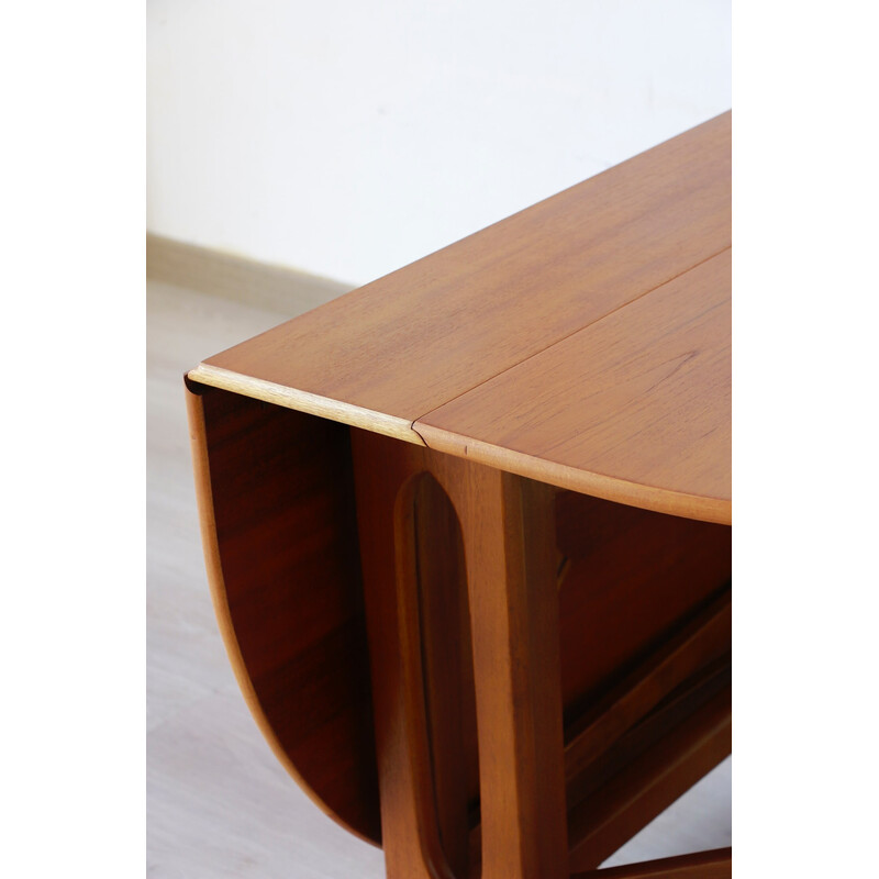 Vintage teak and oak drop leaf table by Bendt Winge for Kleppes Mobelfabrikk, Norway 1960