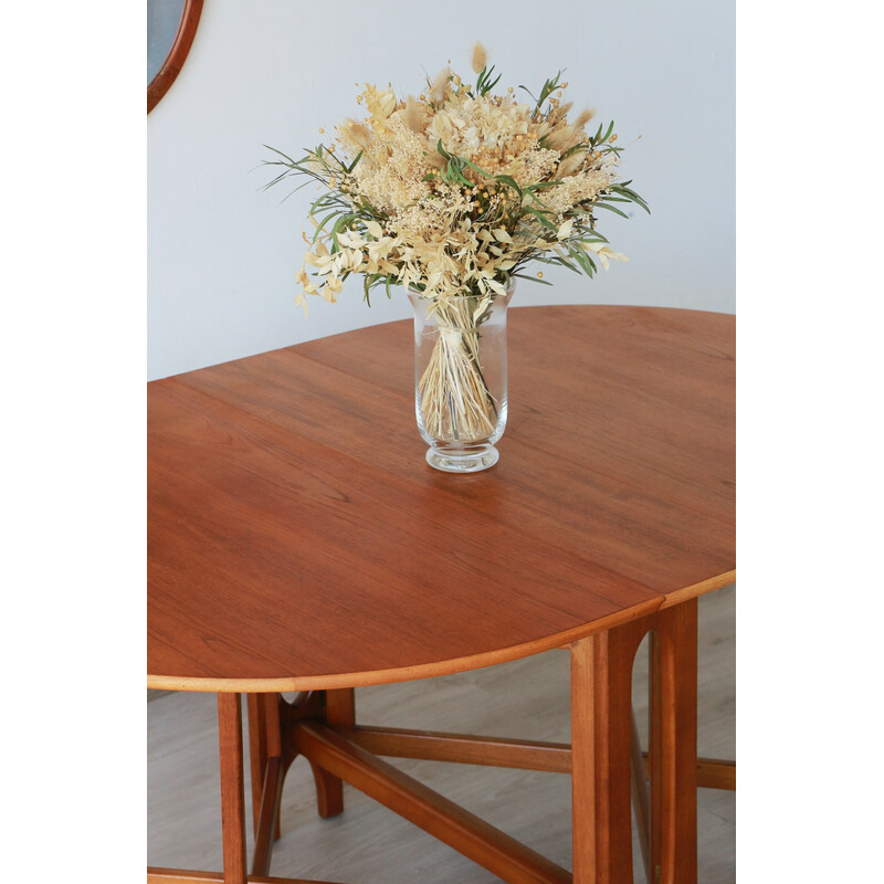 Vintage teak and oak drop leaf table by Bendt Winge for Kleppes Mobelfabrikk, Norway 1960