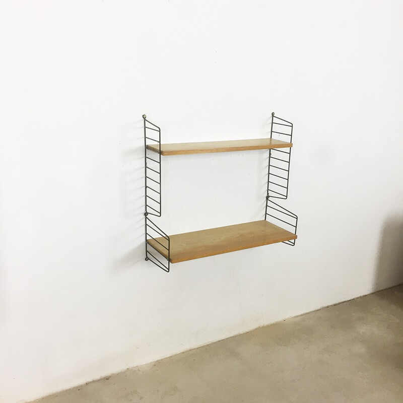 Swedish Ash Wall Unit by Nisse Strinning for String - 1970s