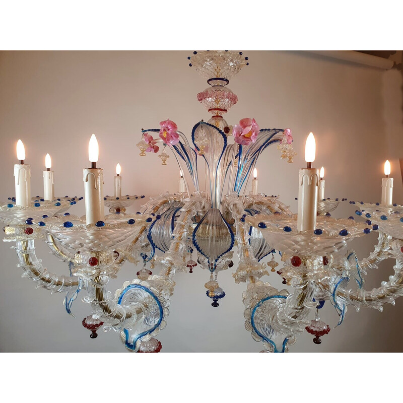 Lustre vintage en verre de Murano, Italie