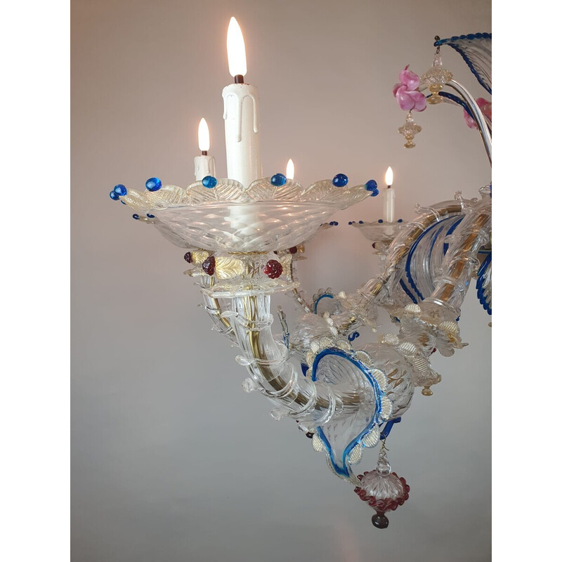 Lámpara vintage de cristal de Murano, Italia