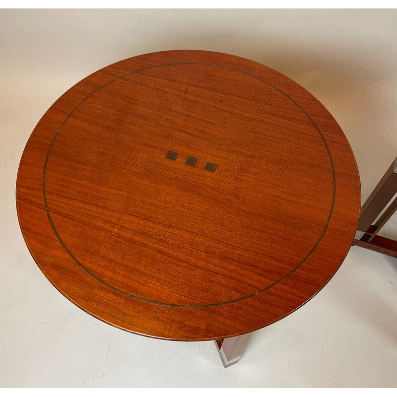 Paire de tables d'appoint vintage Decoforma rondes pour Schuitema, 1980