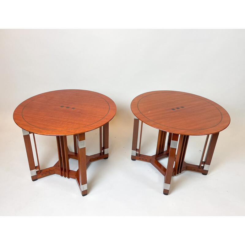 Paire de tables d'appoint vintage Decoforma rondes pour Schuitema, 1980