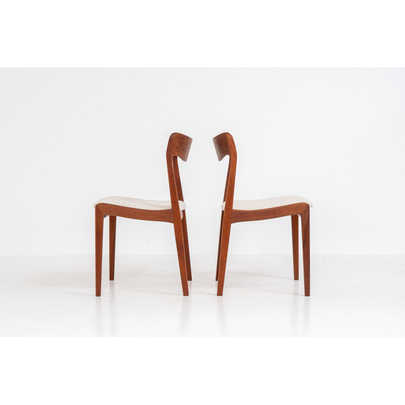 Set of 4 vintage solid teak dining chairs by Henning Kjaernulf for Korup Stolefabrik, Denmark 1960