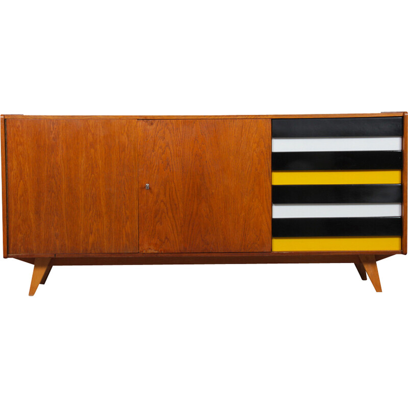 Vintage sideboard model U-460 in oak by Jiri Jiroutek for Interier Praha, Czechoslovakia 1960