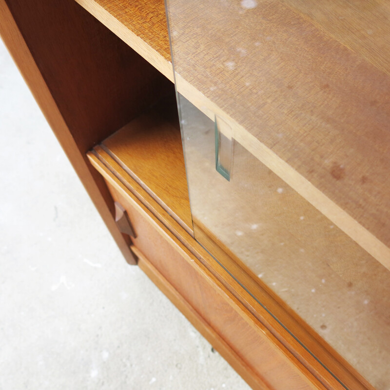 Mid century bookcase in Teak and Glass by Herbert Gibbs - 1960s