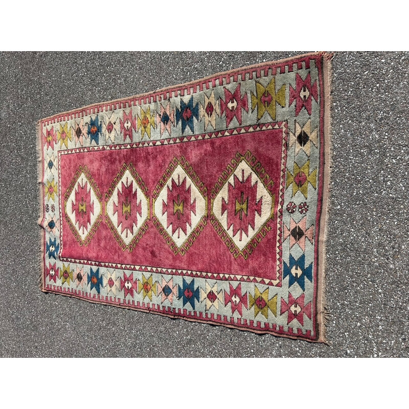 Vintage roze Perzisch tapijt, 1970