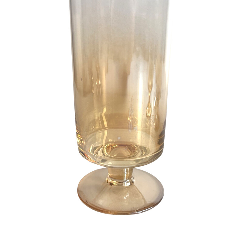 Juego de 4 copas de champán vintage de vidrio opalino ahumado para Schott Zwiesel Glass, Alemania 1980