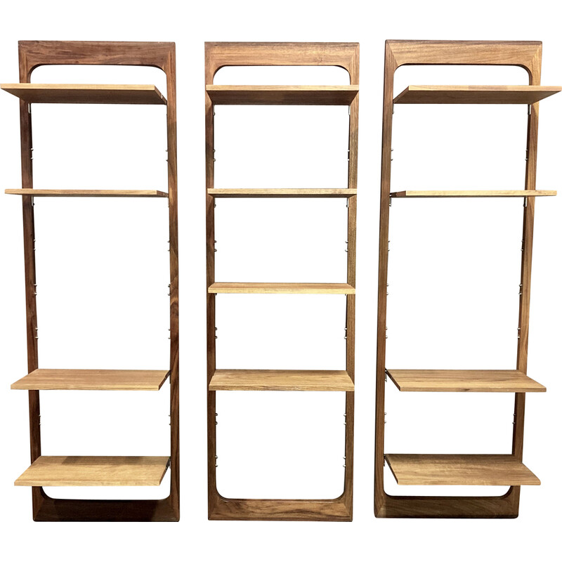 Set of 3 vintage modular teak shelves, 1960