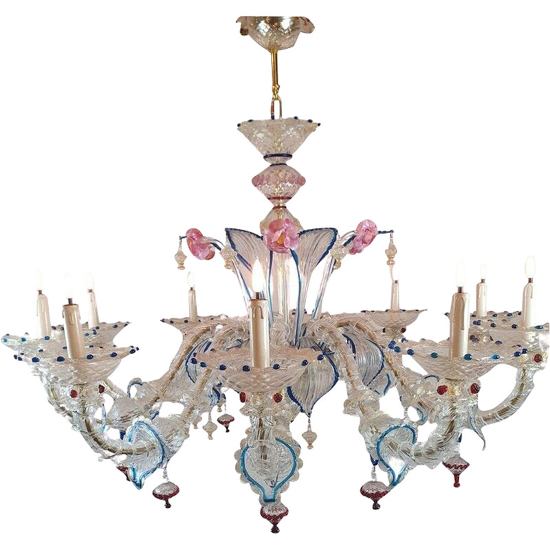 Lámpara vintage de cristal de Murano, Italia