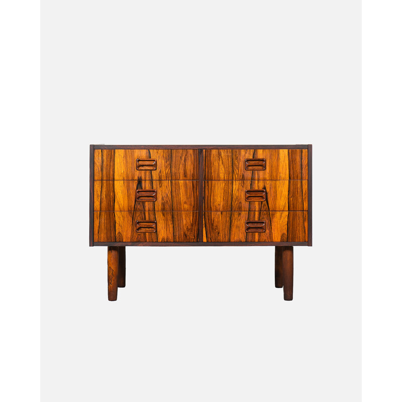 Vintage chest of drawers in wood and rosewood veneer with drawers, Denmark 1970