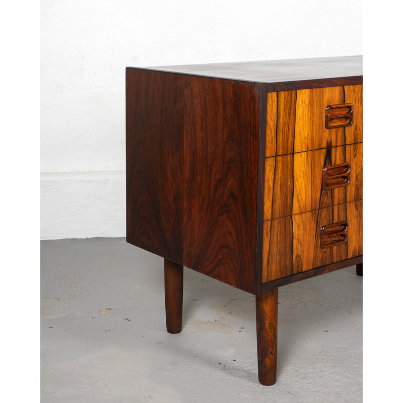 Vintage chest of drawers in wood and rosewood veneer with drawers, Denmark 1970