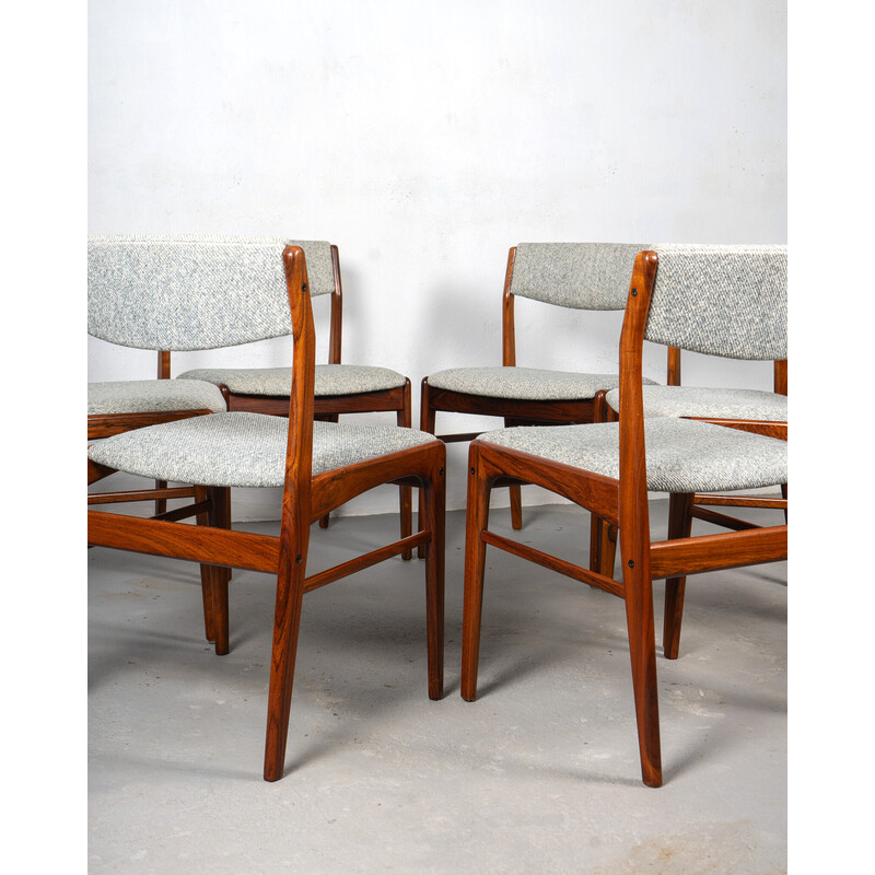 Ensemble de 6 chaises à repas vintage en bois de palissandre pour Thorsø Møbelfabrik, Danemark 1970
