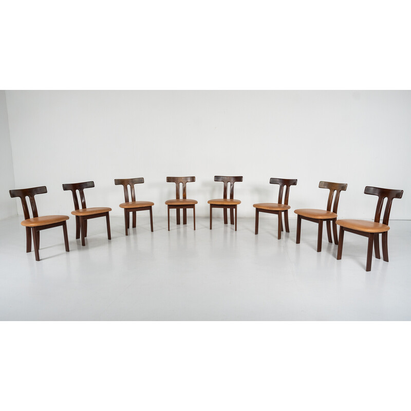 Ensemble de 8 chaises vintage "T", 1960