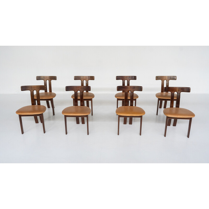 Ensemble de 8 chaises vintage "T", 1960