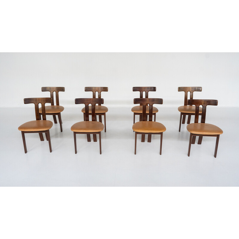 Satz von 8 alten "T"-Stühlen, 1960