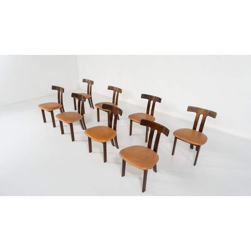 Conjunto de 8 cadeiras "T" vintage, 1960