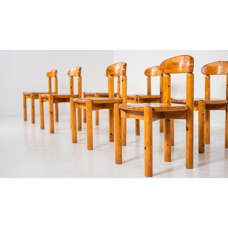 Conjunto de 8 cadeiras Pitchpin vintage de Rainer Daumiller, 1970