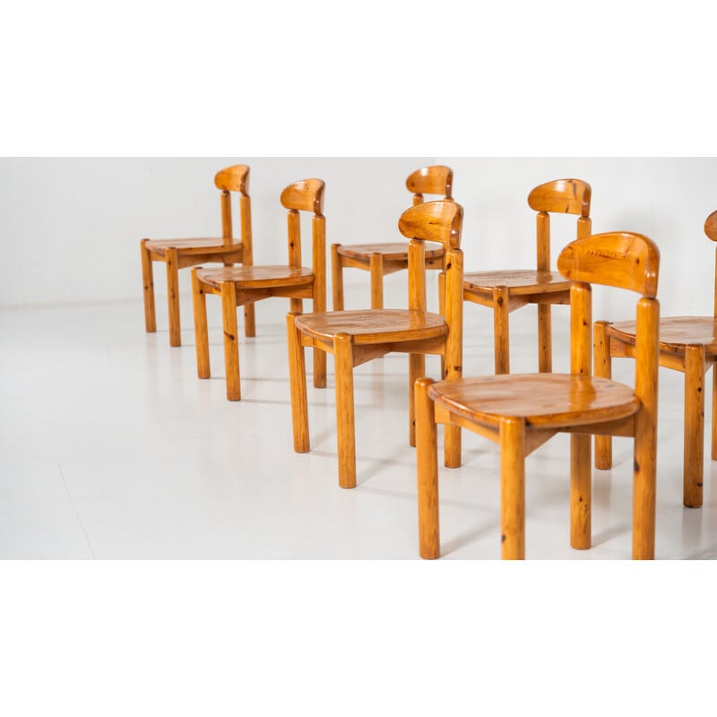 Juego de 8 sillas Pitchpin vintage de Rainer Daumiller, 1970