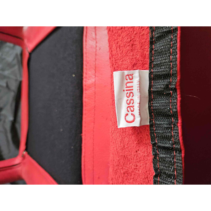 Juego de 6 sillas vintage modelo Hola 367 rojo de Hannes Wettstein para Cassina