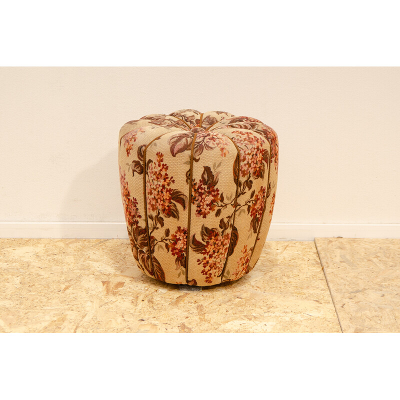 Vintage Art Deco pouf in wood and fabric by Jindřich Halabala for Up Závody, Czechoslovakia 1950