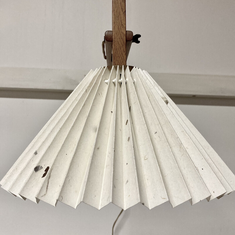 Lampada da parete vintage modulare in rovere e carta, 1950