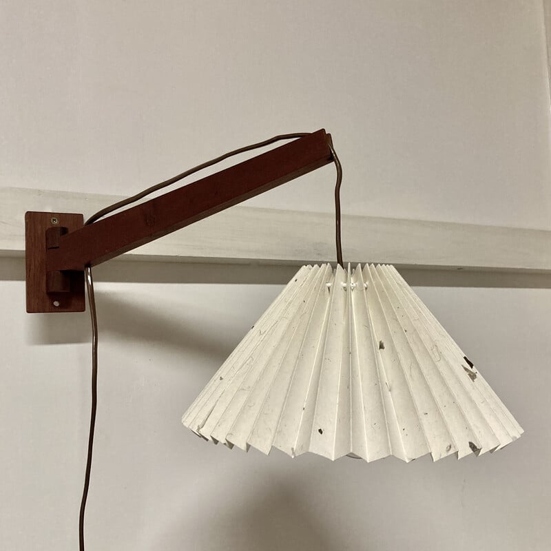 Modulaire vintage wandlamp van teakhout en papier, 1950