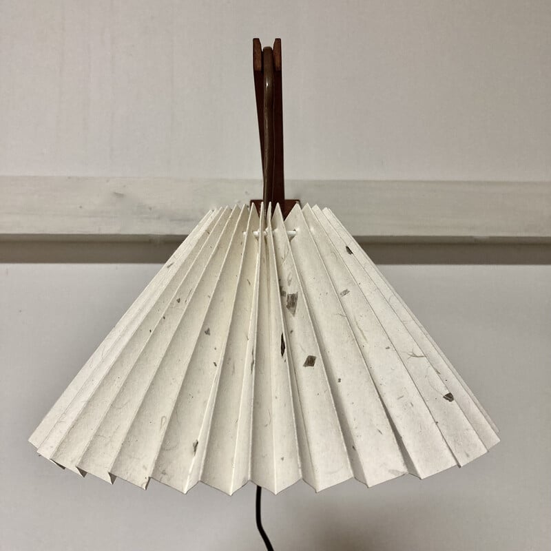 Modulaire vintage wandlamp van teakhout en papier, 1950