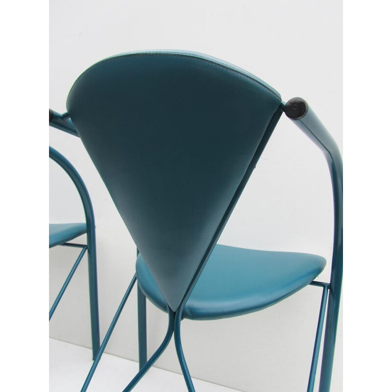 Paire de fauteuils turquoises, Matthias GURTLER - années 80