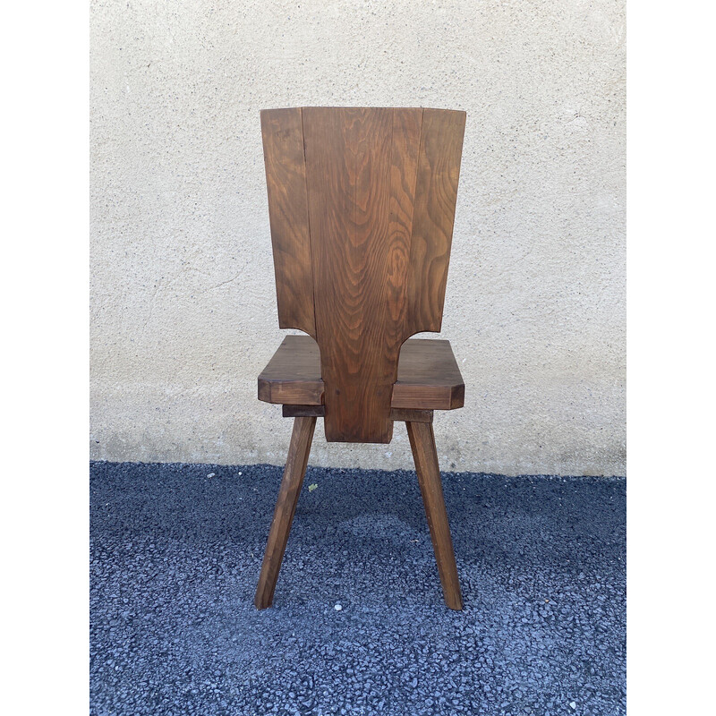Par de cadeiras de chalé vintage em carvalho maciço, 1960