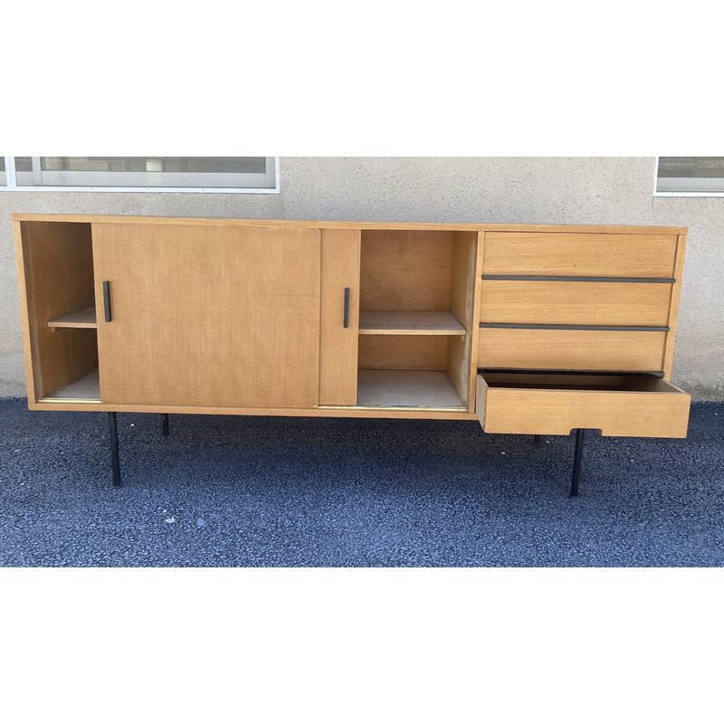 Vintage sideboard in blond wood by Gérad Guermonprez for Magnani, 1950