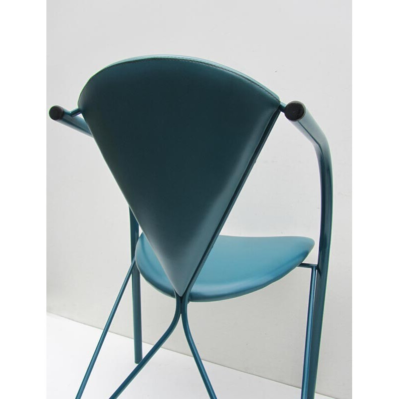 Paire de fauteuils turquoises, Matthias GURTLER - années 80