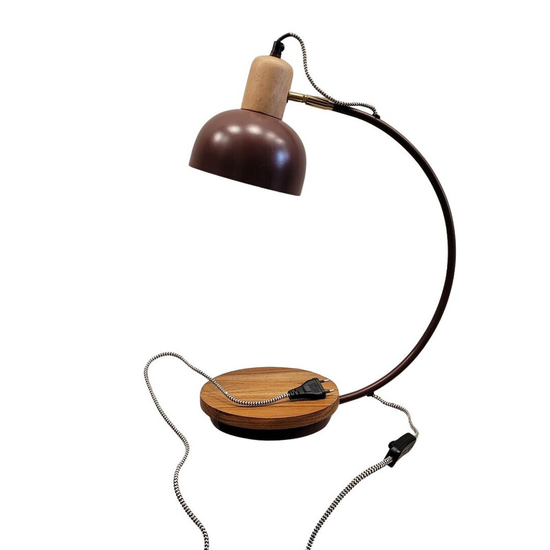 Vintage iron and mango wood table lamp