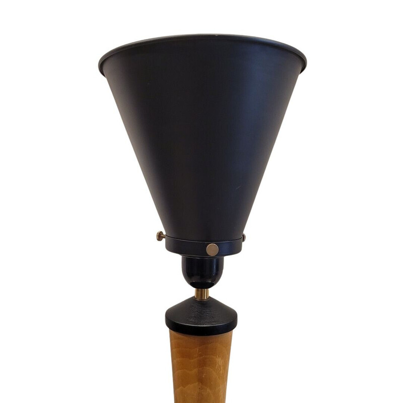 Lámpara de mesa vintage de madera de teca