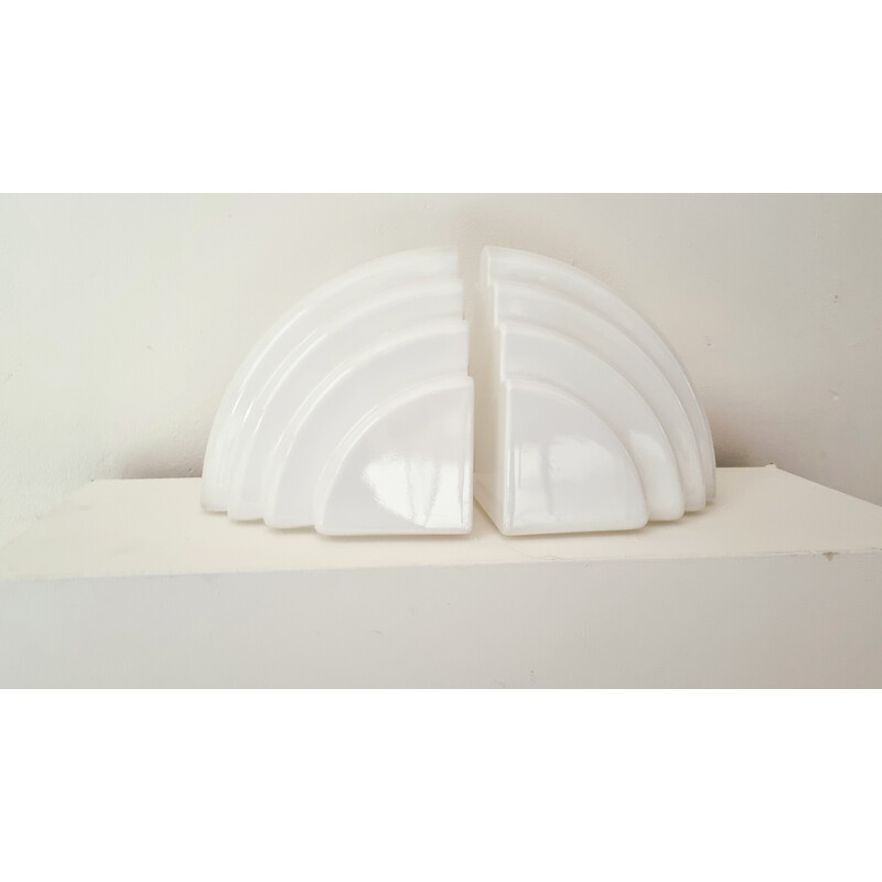 Vintage Kai wall lamp in opaline glass for Sirrah, Italy 1970