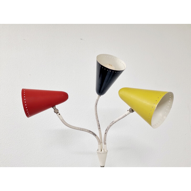 Vintage floor lamp in lacquered metal and aluminum by H. Th. J. A. Busquet for Hala, Netherlands 1950