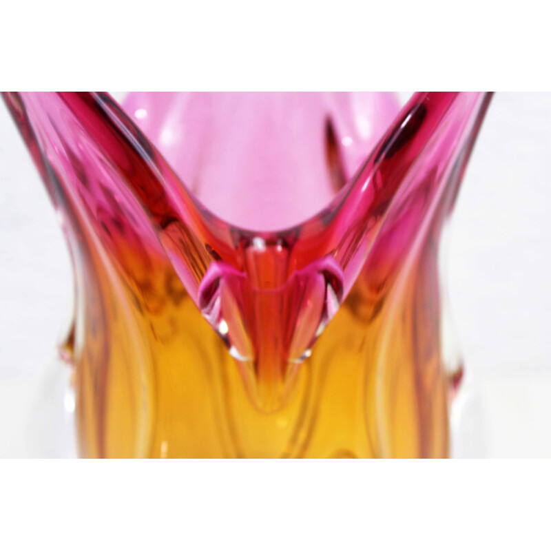 Vintage blown glass vase by J. Hospodka Chribska for Chribska Sklarna, Czechoslovakia 1960