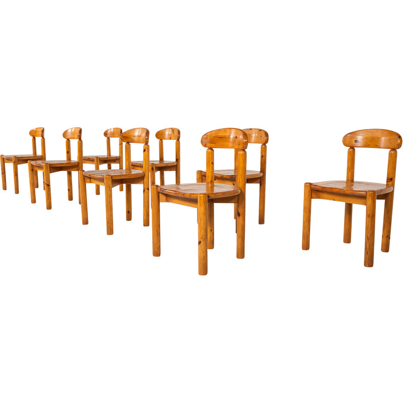 Ensemble de 8 chaises vintage Pitchpin par Rainer Daumiller, 1970