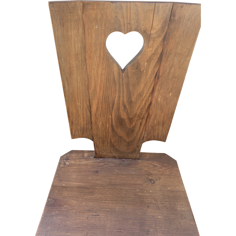 Vintage solid wood chalet chair, 1960