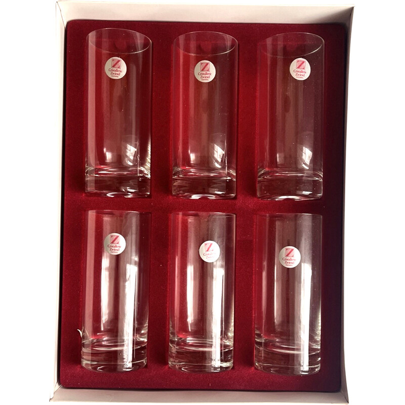 Set van 6 vintage kristallen glazen drinkglazen voor Cristallerie Zwiesel, Duitsland 1980