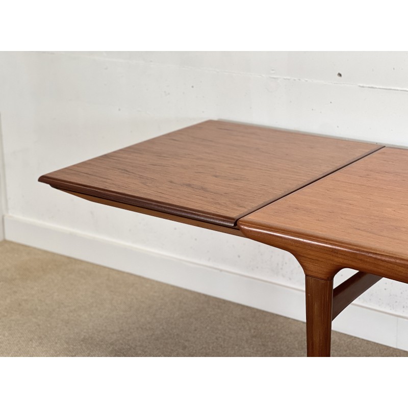 Vintage solid teak wood dining table by Johannes Andersen for Uldum Møblefabrik, Denmark